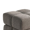 Anne Ottoman Stool with Storage | Gold Base | Gray Biscuit Tufted Fabric