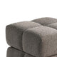 Anne Ottoman Stool with Storage | Gold Base | Gray Biscuit Tufted Fabric