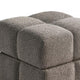 Anne Ottoman Stool with Storage | Gold Base | Gray Biscuit Tufted Fabric