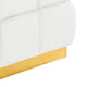 Anne Ottoman Stool with Storage | Gold Base | Beige Biscuit Tufted Fabric