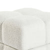 Anne Ottoman Stool with Storage | Gold Base | Beige Biscuit Tufted Fabric