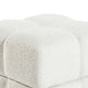 Anne Ottoman Stool with Storage | Gold Base | Beige Biscuit Tufted Fabric