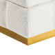 Anne Ottoman Stool with Storage | Gold Base | Beige Biscuit Tufted Fabric
