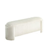 Greta Storage Bench with Ribbed Design | Hidden Storage | White Corduroy