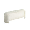 Greta Storage Bench with Ribbed Design | Hidden Storage | White Corduroy