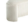 Greta Storage Bench with Ribbed Design | Hidden Storage | White Corduroy