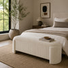 Greta Storage Bench with Ribbed Design | Hidden Storage | White Corduroy