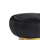 Penny Ottoman Stool with Gold Metal Trim | Bow-Tie Design | Black Velvet