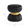 Penny Ottoman Stool with Gold Metal Trim | Bow-Tie Design | Black Velvet