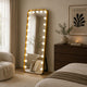 Samie LED Floor Mirror with Bluetooth | Touch Control | Gold Metal 32x71
