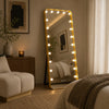 Samie LED Floor Mirror with Bluetooth | Touch Control | Gold Metal 32x71