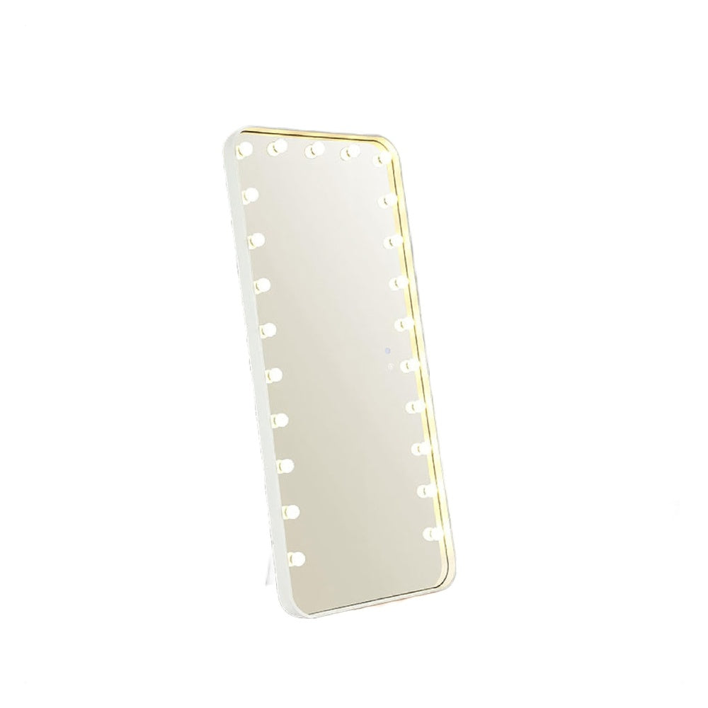 Samie LED Floor Mirror with Bluetooth | Touch Control | White Metal 32x71