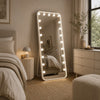 Samie LED Floor Mirror with Bluetooth | Touch Control | White Metal 32x71
