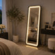 Madie Floor Mirror with LED Lights | Bluetooth Speaker | Black Metal 32x71