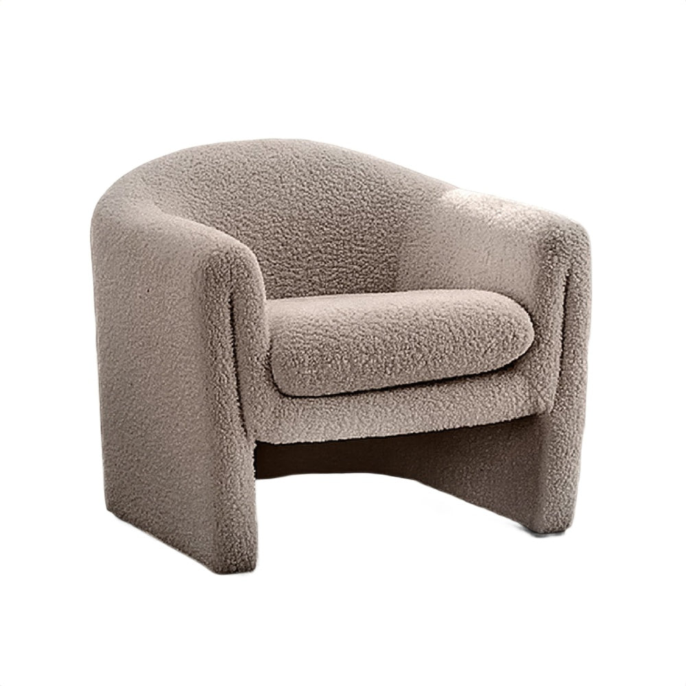 Danie Accent Armchair with U-Shaped Frame | Mushroom Boucle Fabric