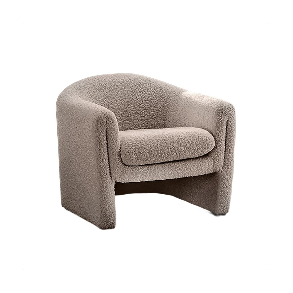 Danie Accent Armchair with U-Shaped Frame | Mushroom Boucle Fabric