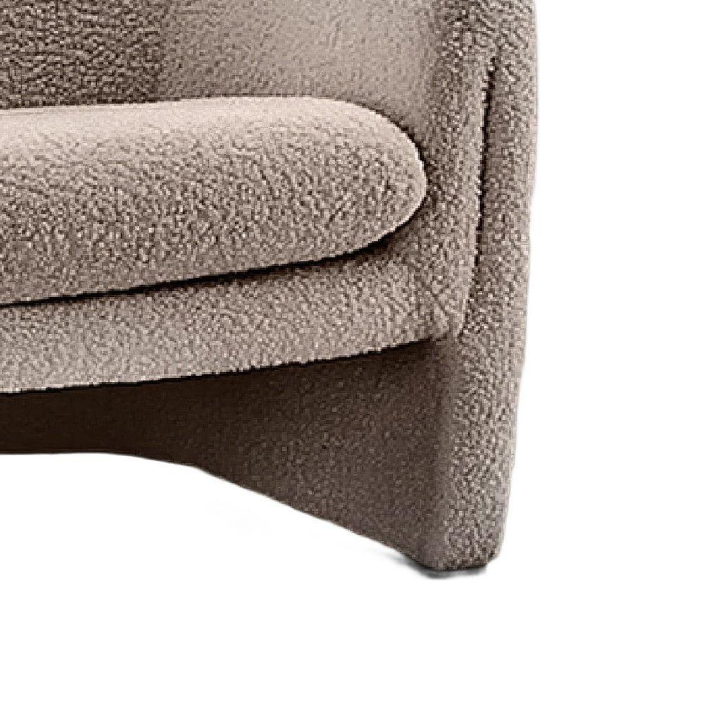 Danie Accent Armchair with U-Shaped Frame | Mushroom Boucle Fabric