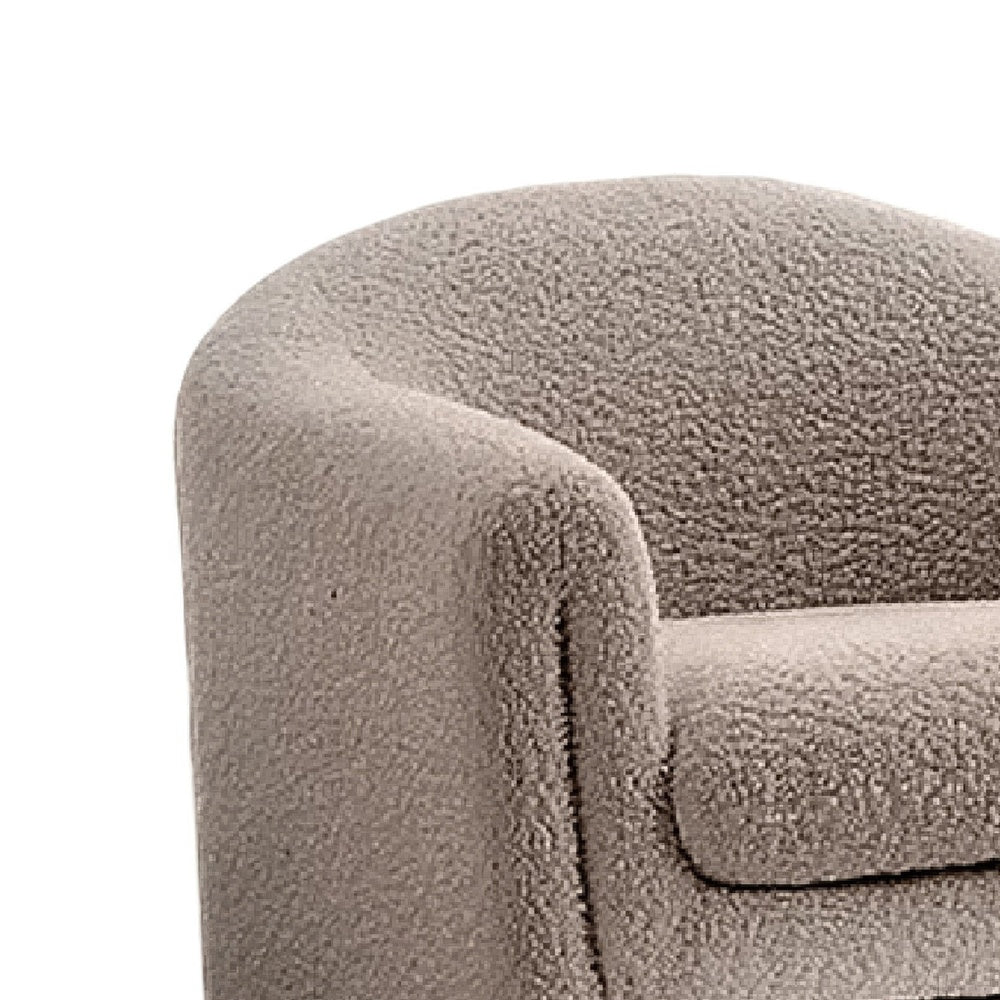 Danie Accent Armchair with U-Shaped Frame | Mushroom Boucle Fabric