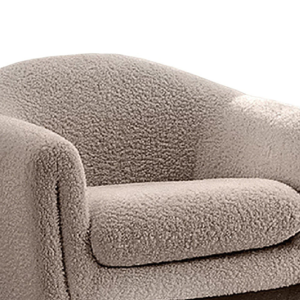 Danie Accent Armchair with U-Shaped Frame | Mushroom Boucle Fabric