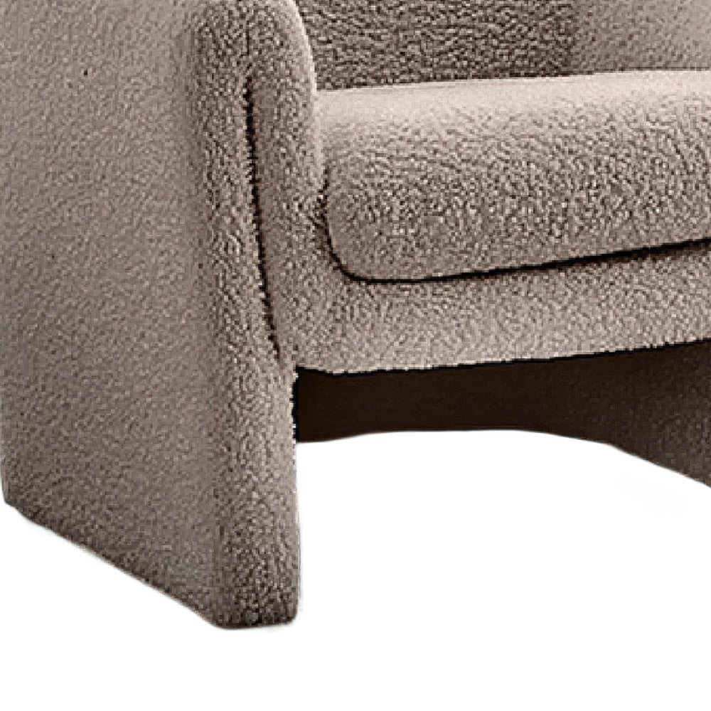 Danie Accent Armchair with U-Shaped Frame | Mushroom Boucle Fabric