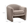 Danie Accent Armchair with U-Shaped Frame | Mushroom Boucle Fabric