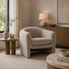 Danie Accent Armchair with U-Shaped Frame | Mushroom Boucle Fabric