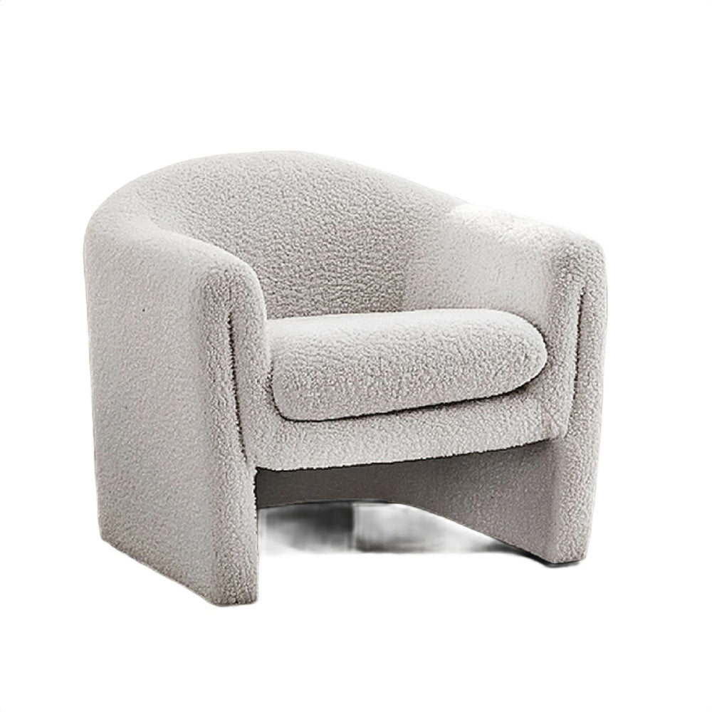 Danie Accent Armchair with U-Shaped Frame | White Boucle Fabric