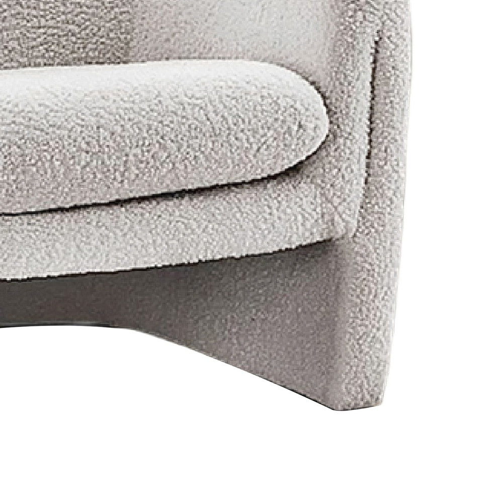 Danie Accent Armchair with U-Shaped Frame | White Boucle Fabric
