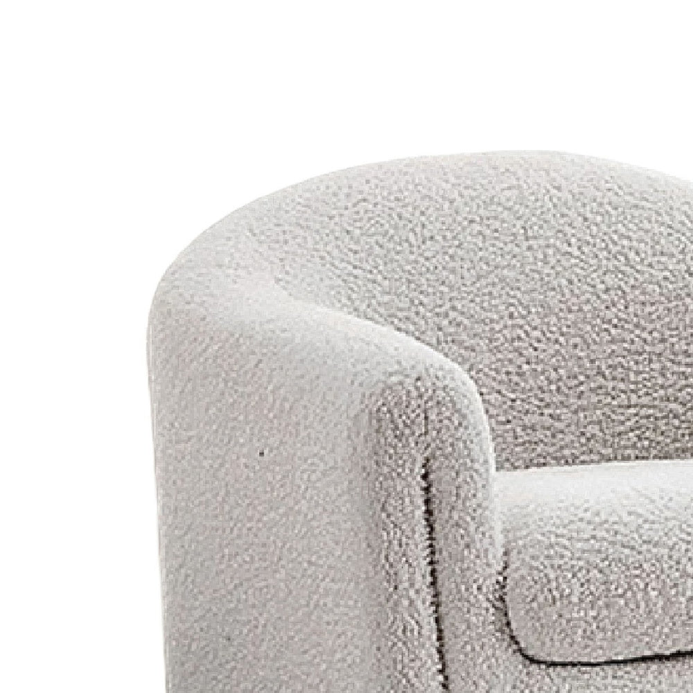 Danie Accent Armchair with U-Shaped Frame | White Boucle Fabric