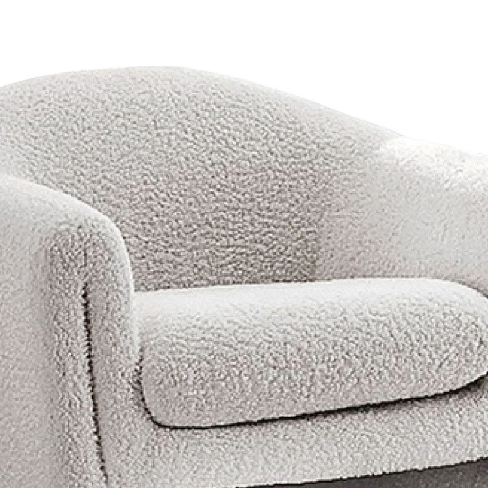 Danie Accent Armchair with U-Shaped Frame | White Boucle Fabric