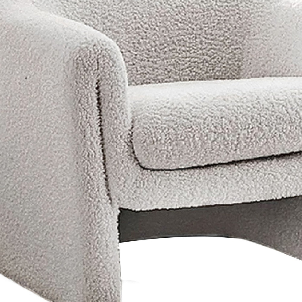 Danie Accent Armchair with U-Shaped Frame | White Boucle Fabric