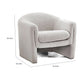 Danie Accent Armchair with U-Shaped Frame | White Boucle Fabric
