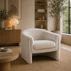 Danie Accent Armchair with U-Shaped Frame | White Boucle Fabric