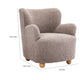 Mica Accent Chair with Sloped Arms | Wooden Ball-Feet | Mushroom Boucle
