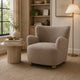Mica Accent Chair with Sloped Arms | Wooden Ball-Feet | Mushroom Boucle