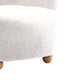 Mica Accent Chair with Sloped Arms | Wooden Ball-Feet | White Boucle