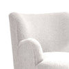 Mica Accent Chair with Sloped Arms | Wooden Ball-Feet | White Boucle