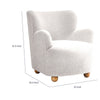 Mica Accent Chair with Sloped Arms | Wooden Ball-Feet | White Boucle