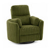 Bela Power Glider Recliner Swivel Chair | Eucalyptus Wood | Green Fabric