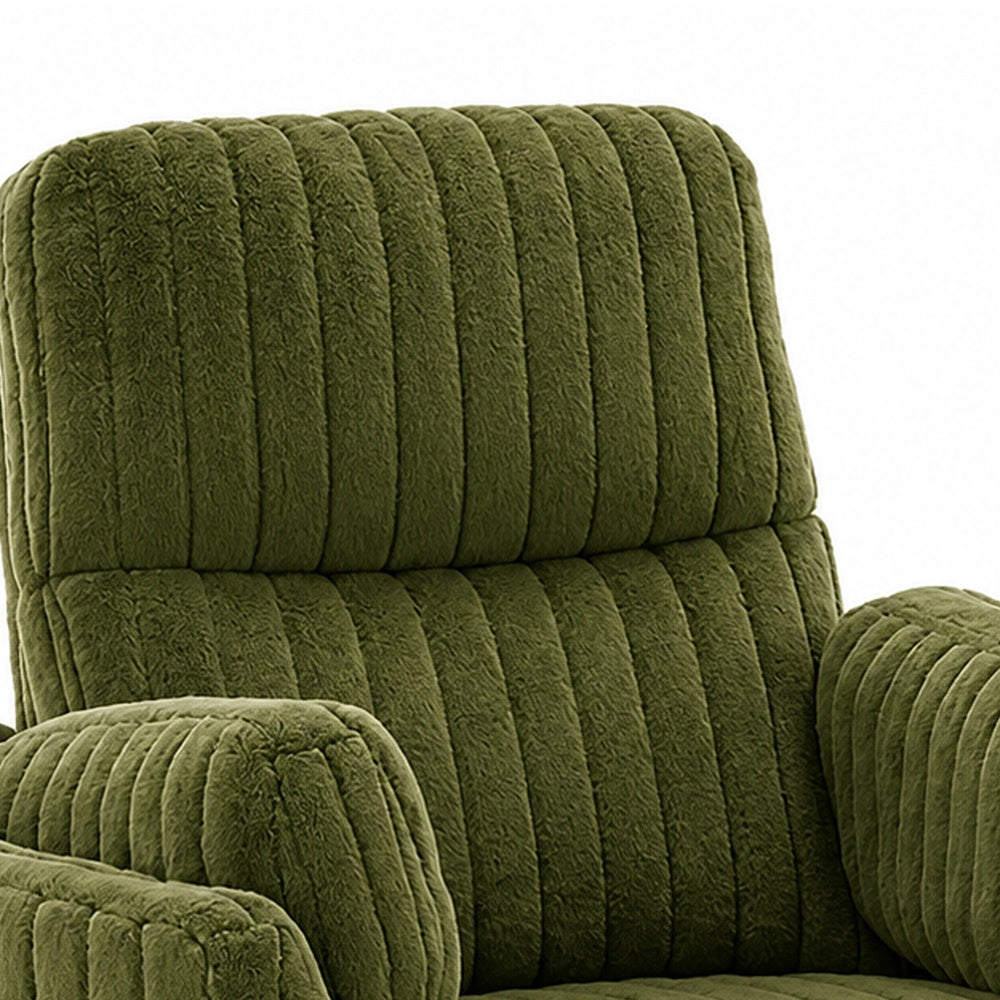 Bela Power Glider Recliner Swivel Chair | Eucalyptus Wood | Green Fabric