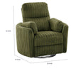 Bela Power Glider Recliner Swivel Chair | Eucalyptus Wood | Green Fabric