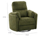 Bela Power Glider Recliner Swivel Chair | Eucalyptus Wood | Green Fabric