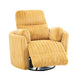 Bela Power Glider Recliner Chair with Swivel | Eucalyptus Wood | Yellow Fabric