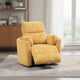 Bela Power Glider Recliner Chair with Swivel | Eucalyptus Wood | Yellow Fabric