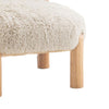 Alco Contoured Accent Chair with Natural Wood Legs | Taupe Brown Faux Fur
