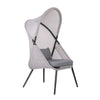 Avery Foldable Mesh Lounge Chair | Set of 2 | Gray Cushion | Black Metal