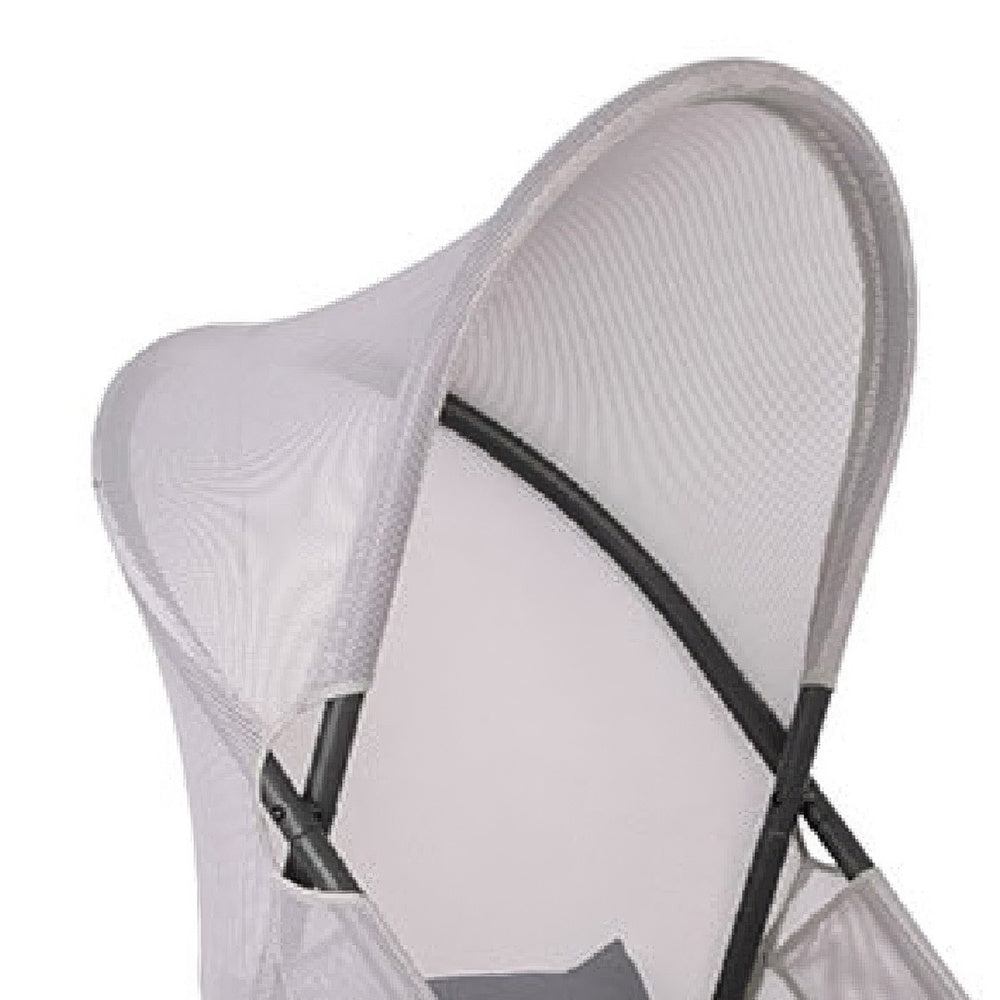 Avery Foldable Mesh Lounge Chair | Set of 2 | Gray Cushion | Black Metal