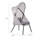 Avery Foldable Mesh Lounge Chair | Set of 2 | Gray Cushion | Black Metal