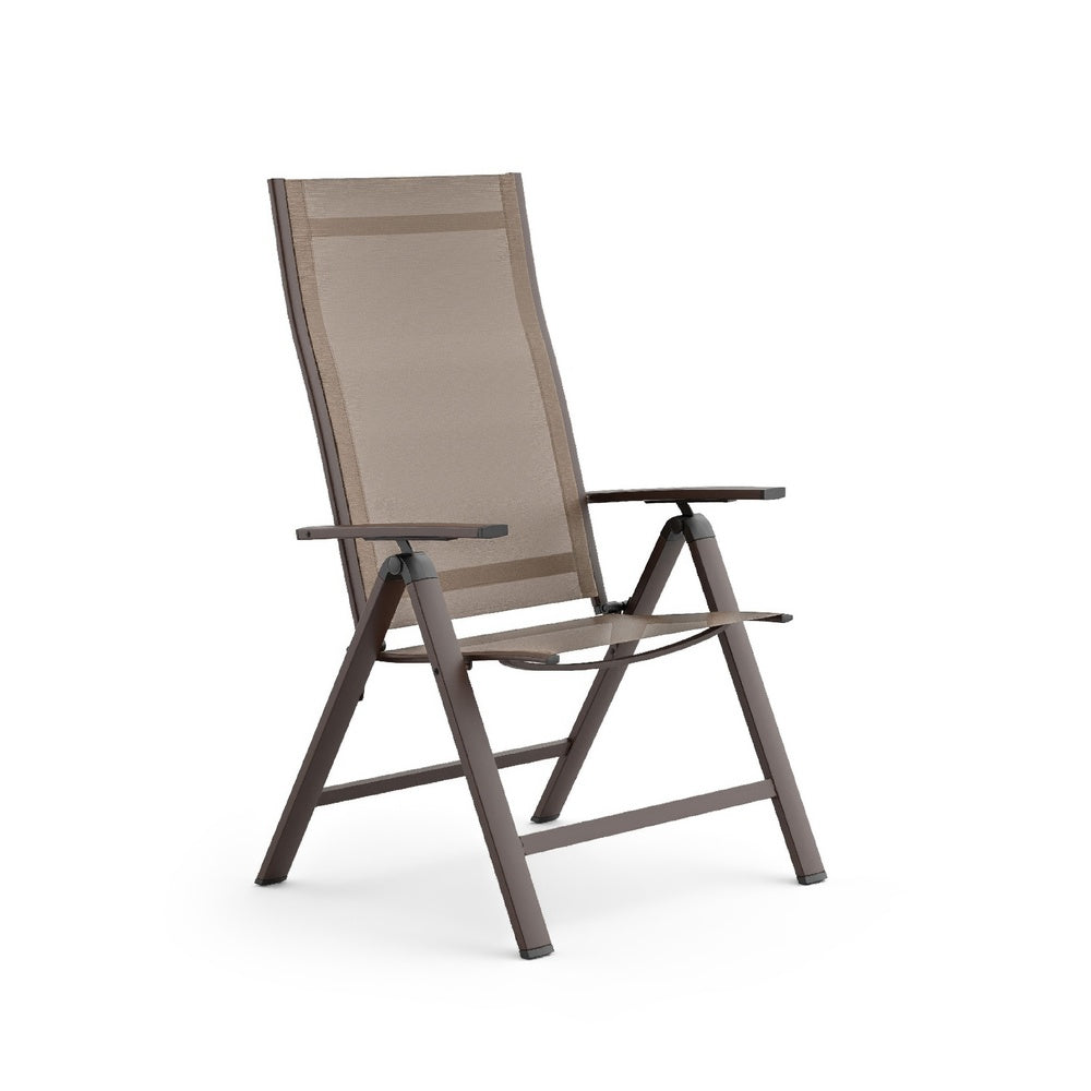 Amey Adjustable Outdoor Chair | Set of 2 | Gunmetal Aluminum | Fabric