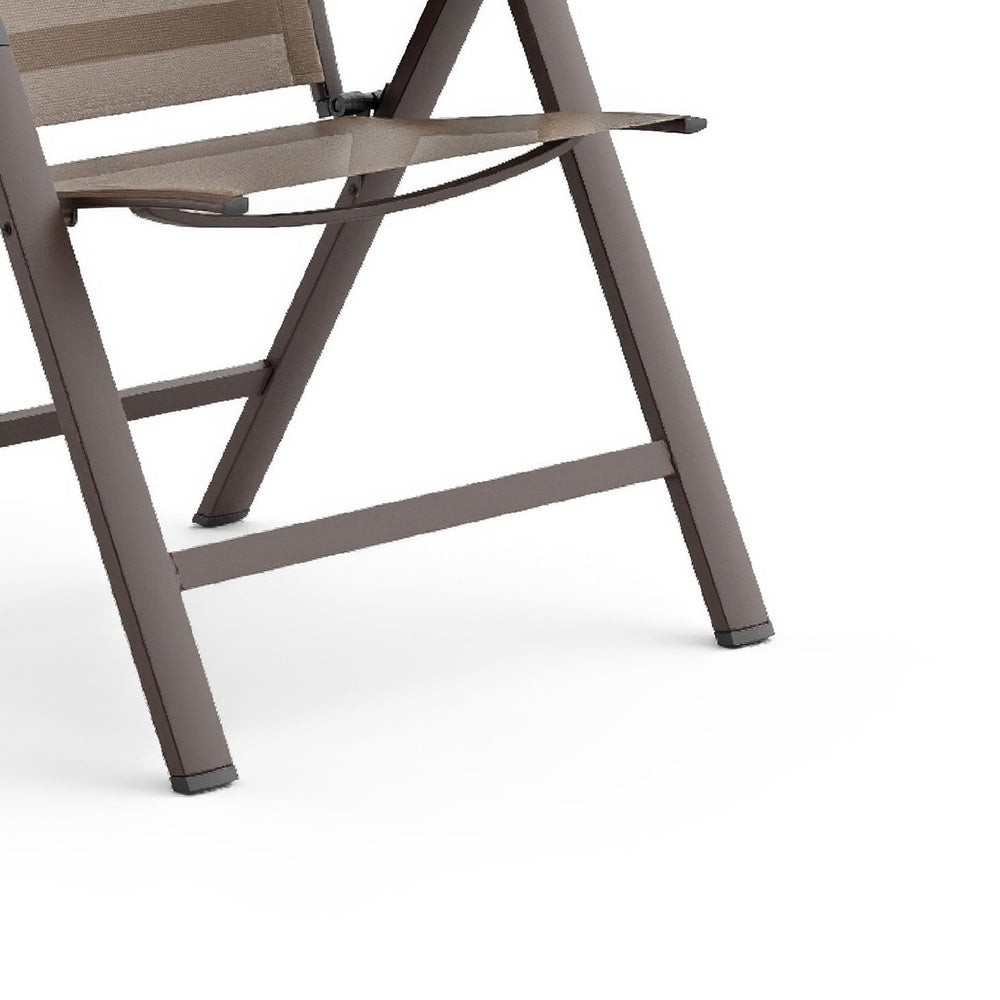 Amey Adjustable Outdoor Chair | Set of 2 | Gunmetal Aluminum | Fabric
